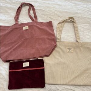 Sezane Bag Set - Pink, Cream, and Burgundy